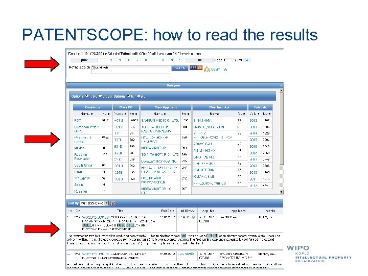 PATENTSCOPE: how to read the results 