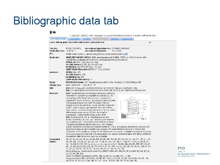 Bibliographic data tab 