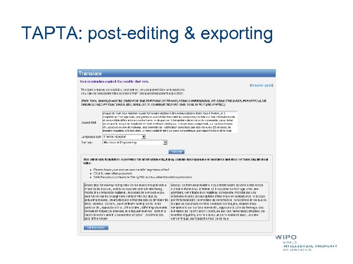 TAPTA: post-editing & exporting 