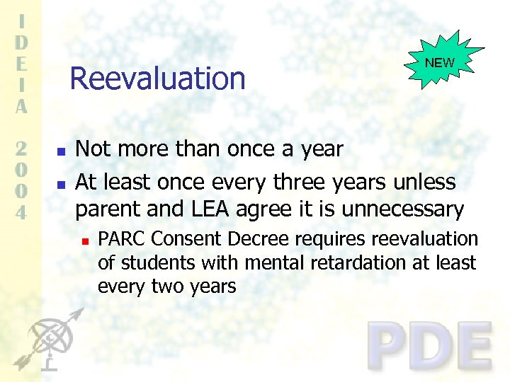 Reevaluation n n NEW Not more than once a year At least once every