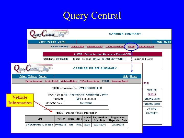 Query Central Vehicle Information 