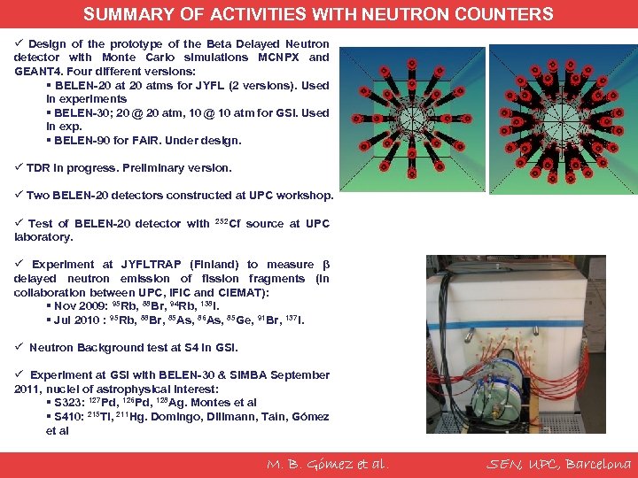 SUMMARY OF ACTIVITIES WITH NEUTRON COUNTERS ü Design of the prototype of the Beta