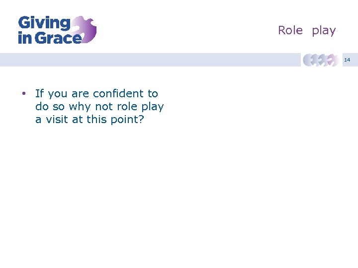 Role play 14 • If you are confident to do so why not role