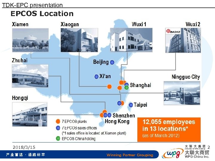 TDK-EPC presentation EPCOS Location 2018/3/15 2 