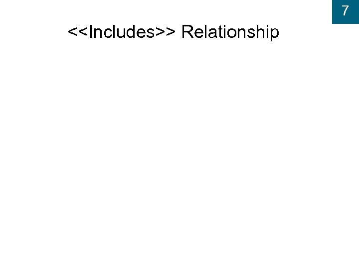 7 <<Includes>> Relationship 