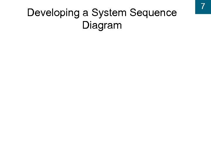 Developing a System Sequence Diagram 7 