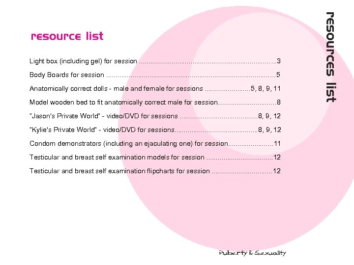 Light box (including gel) for session. . . . . 3 Body Boards for