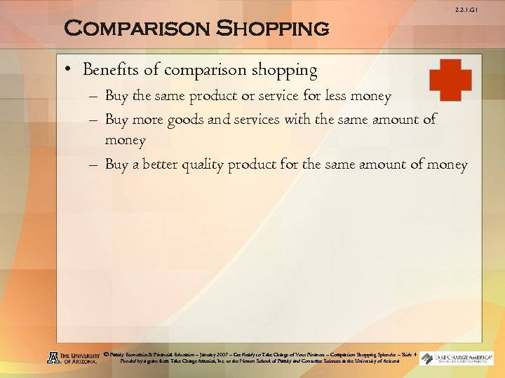 2. 2. 1. G 1 Comparison Shopping • Benefits of comparison shopping – Buy