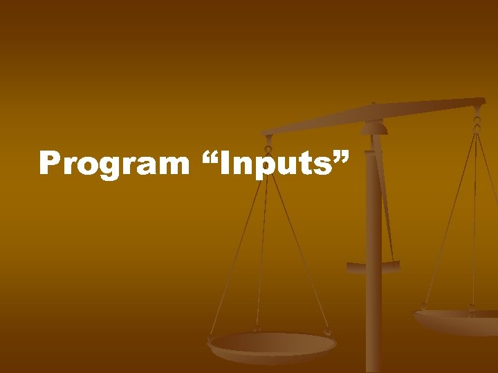 Program “Inputs” 