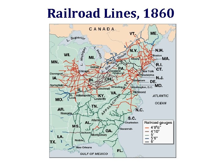 Railroad Lines, 1860 