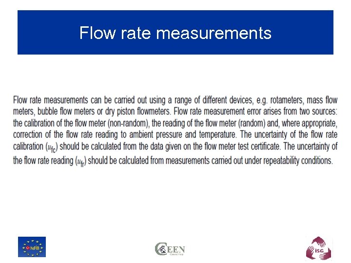 Flow rate measurements 