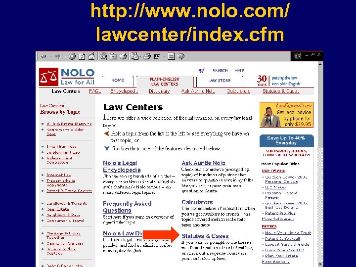 http: //www. nolo. com/ lawcenter/index. cfm 