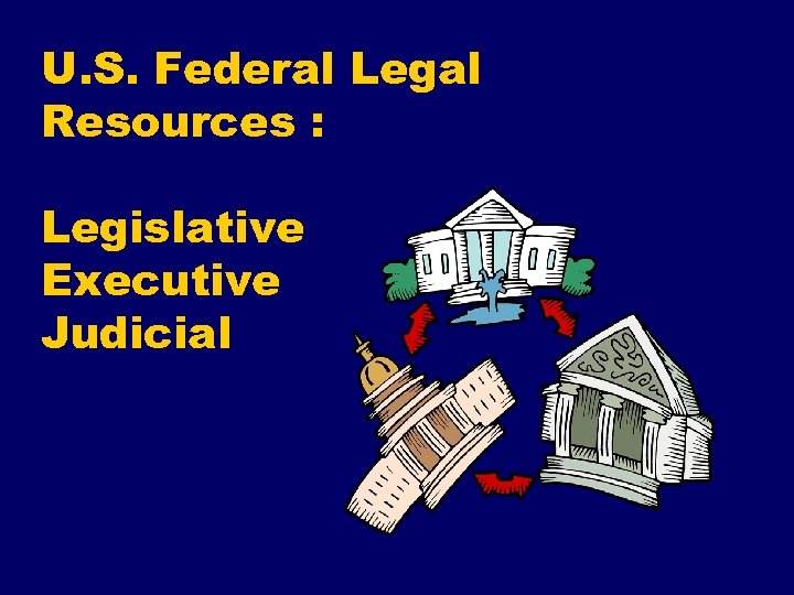 U. S. Federal Legal Resources : Legislative Executive Judicial 