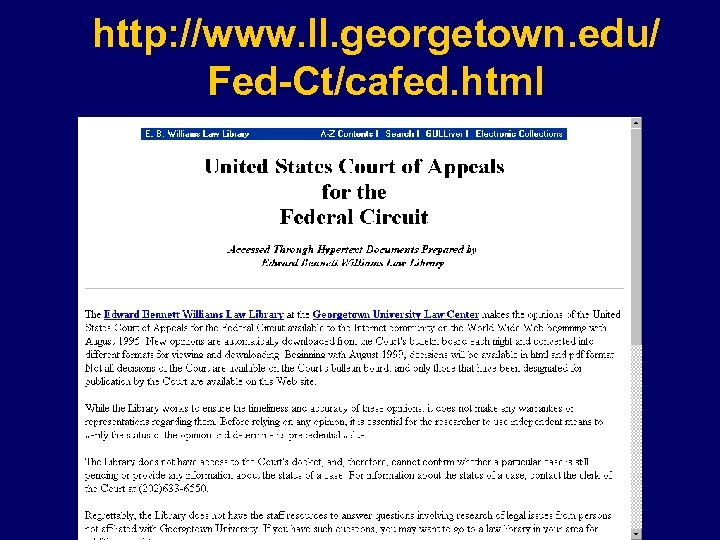 http: //www. ll. georgetown. edu/ Fed-Ct/cafed. html 