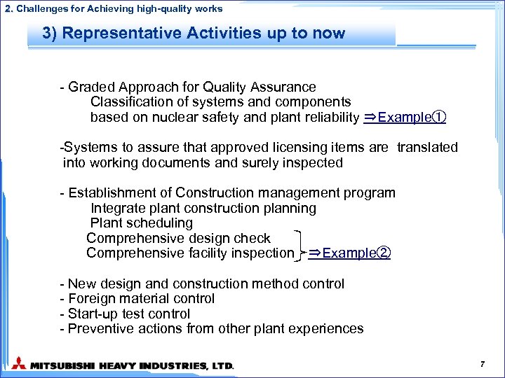 2. Challenges for Achieving high-quality works 3) Representative Activities up to now - Graded