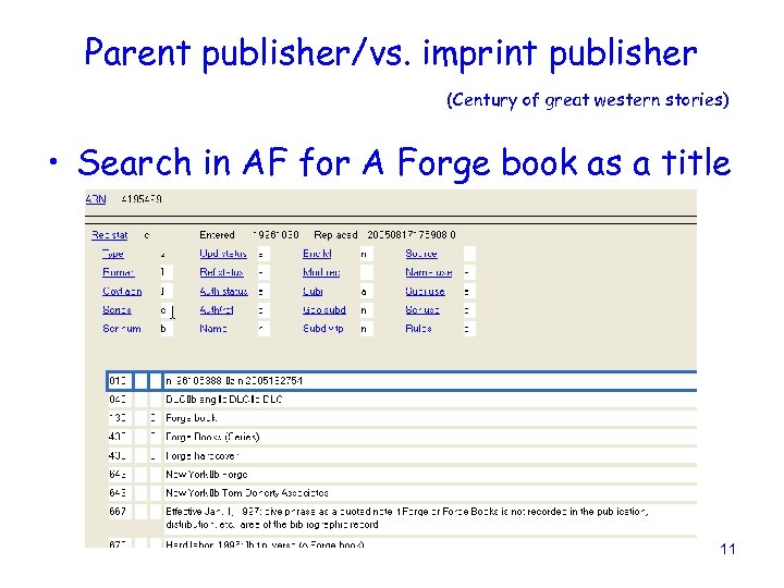 Parent publisher/vs. imprint publisher (Century of great western stories) • Search in AF for