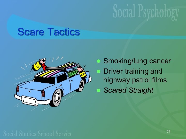 Scare Tactics Smoking/lung cancer l Driver training and highway patrol films l Scared Straight