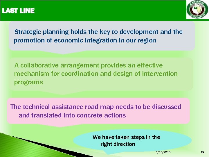 LAST LINE Strategic planning holds the key to development and the promotion of economic