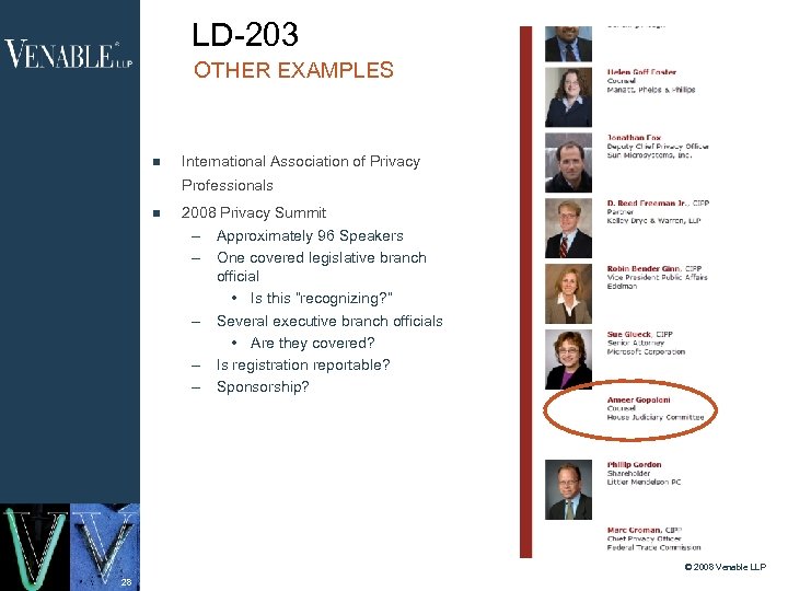 LD-203 OTHER EXAMPLES International Association of Privacy Professionals 2008 Privacy Summit – Approximately 96