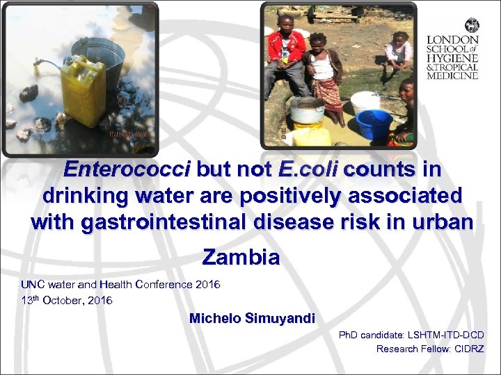 Enterococci but not E. coli counts in drinking water are positively associated with gastrointestinal