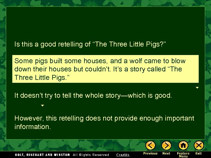 Is this a good retelling of “The Three Little Pigs? ” Some pigs built