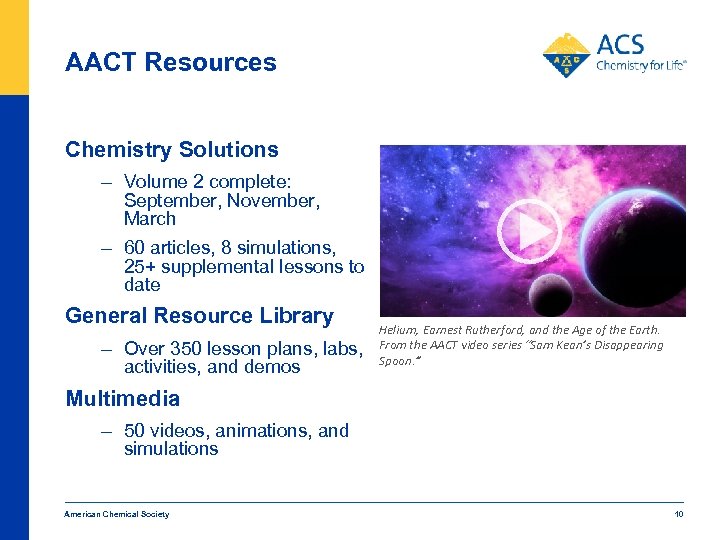 AACT Resources Chemistry Solutions – Volume 2 complete: September, November, March – 60 articles,