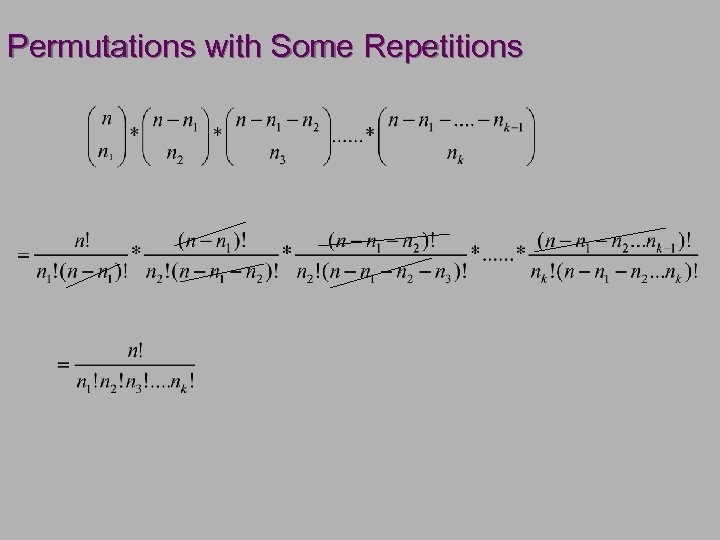 Permutations with Some Repetitions 
