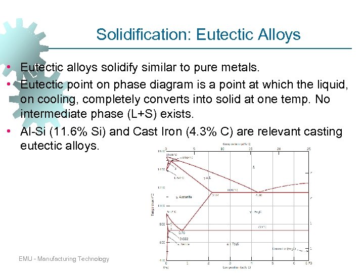 Solidification: Eutectic Alloys • Eutectic alloys solidify similar to pure metals. • Eutectic point