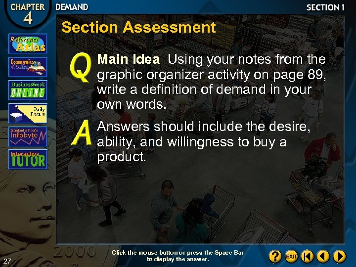 Section Assessment Main Idea Using your notes from the graphic organizer activity on page