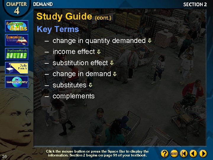 Study Guide (cont. ) Key Terms – change in quantity demanded – income effect