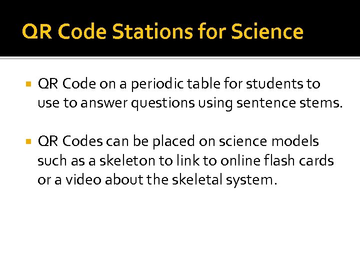 QR Code Stations for Science QR Code on a periodic table for students to