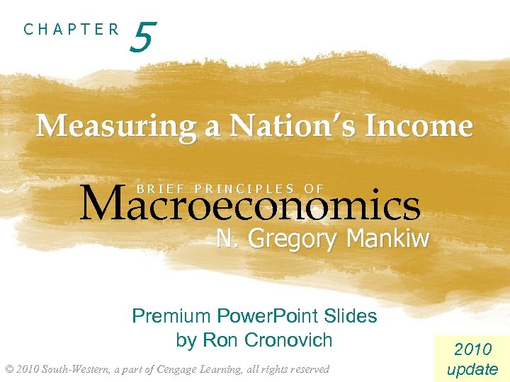 CHAPTER 5 Measuring a Nation’s Income Macroeconomics BRIEF PRINCIPLES OF N. Gregory Mankiw Premium