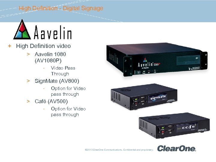 High Definition - Digital Signage + High Definition video > Aavelin 1080 (AV 1080