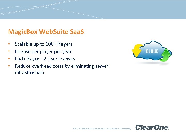 Magic. Box Web. Suite Saa. S • • Scalable up to 100+ Players License
