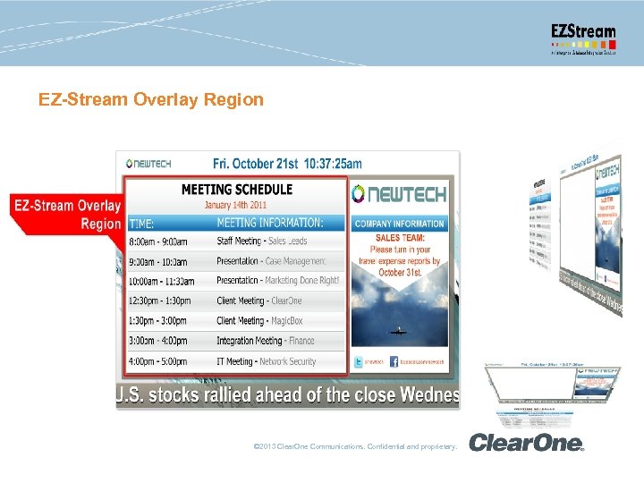 EZ-Stream Overlay Region © 2013 Clear. One Communications. Confidential and proprietary. 
