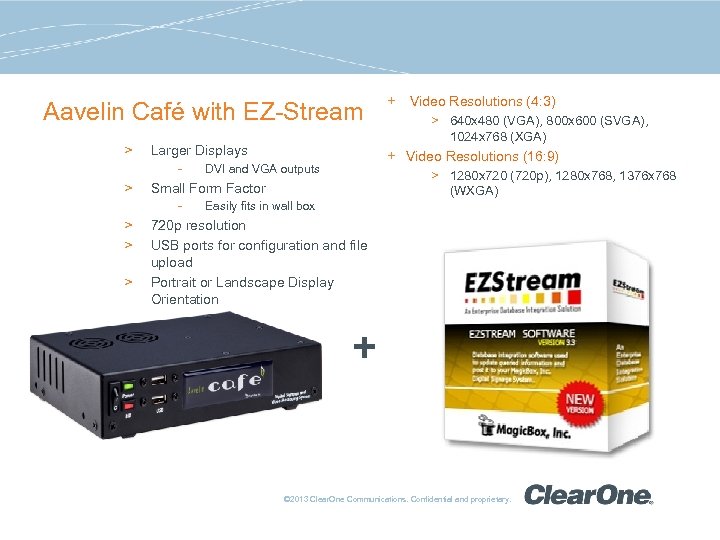 Aavelin Café with EZ-Stream > Larger Displays - > Small Form Factor - >