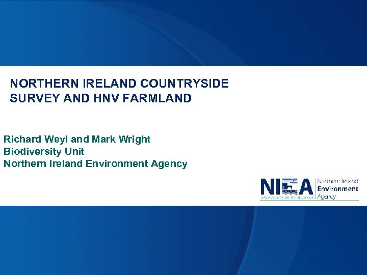 NORTHERN IRELAND COUNTRYSIDE SURVEY AND HNV FARMLAND Richard Weyl and Mark Wright Biodiversity Unit