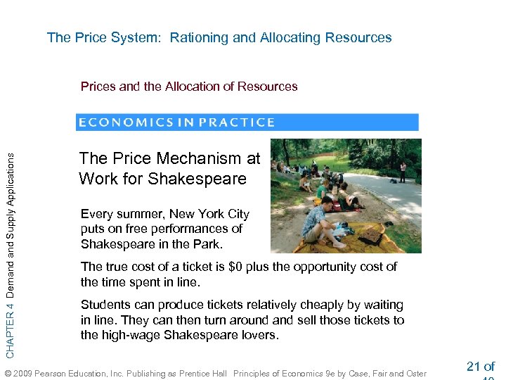 The Price System: Rationing and Allocating Resources CHAPTER 4 Demand Supply Applications Prices and