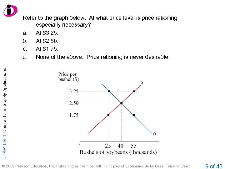 CHAPTER 4 Demand Supply Applications Refer to the graph below. At what price level