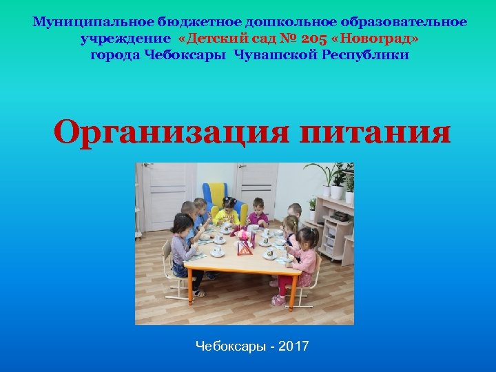 Муниципальное бюджетное дошкольное образовательное учреждение «Детский сад № 205 «Новоград» города Чебоксары Чувашской Республики