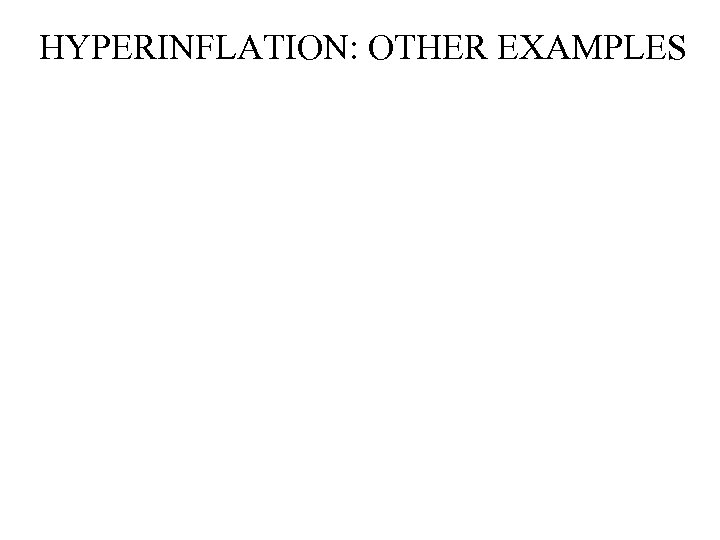 HYPERINFLATION: OTHER EXAMPLES 