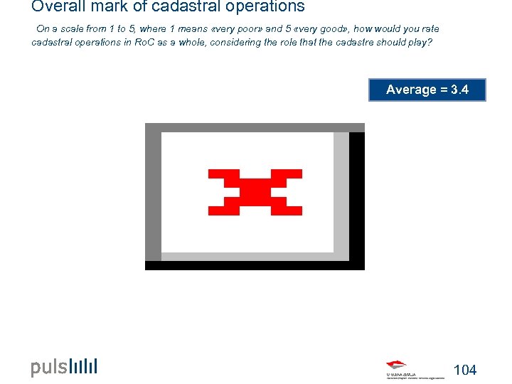Overall mark of cadastral operations On a scale from 1 to 5, where 1