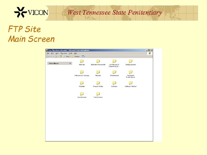 West Tennessee State Penitentiary FTP Site Main Screen 