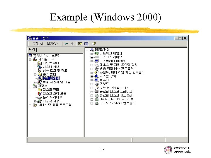 Example (Windows 2000) 23 POSTECH DPNM Lab. 