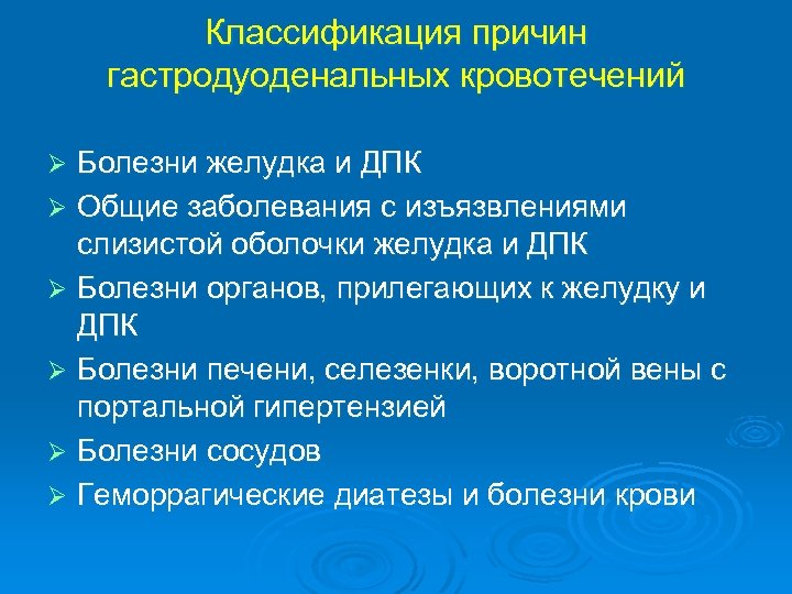 Гастродуоденальное кровотечение презентация