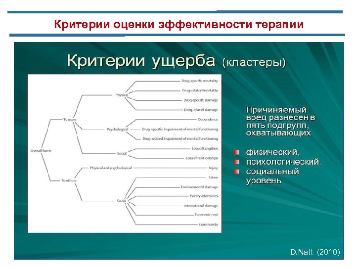 Критерии оценки эффективности терапии D. Natt (2010) 