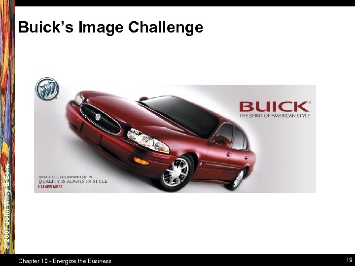© 2007 John Wiley & Sons Buick’s Image Challenge Chapter 10 - Energize the