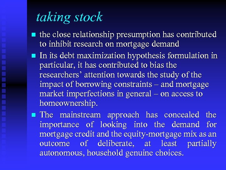 taking stock n n n the close relationship presumption has contributed to inhibit research