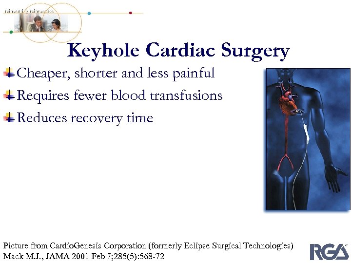 Keyhole Cardiac Surgery Cheaper, shorter and less painful Requires fewer blood transfusions Reduces recovery