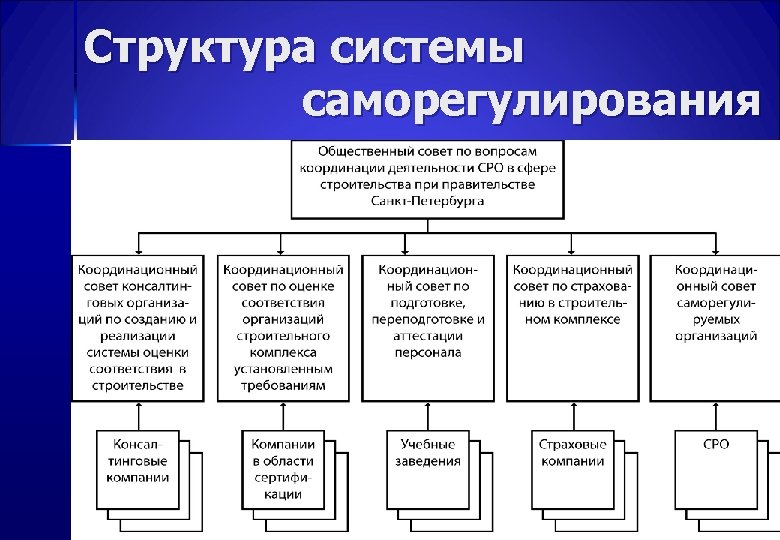 Структура системы саморегулирования Общественный совет СРО при Правительстве СПб КС консалтингов ых организаций КС